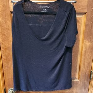 Aeropostale Women's Black Off The Shoulder Tee